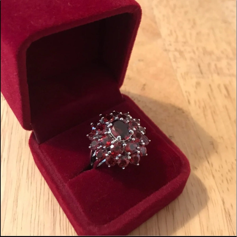 Garnet Cluster Ring on SALE !!!!!